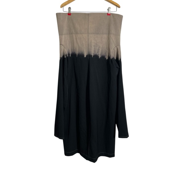 Y'S BY YOHJI YAMAMOTO Y2K Funnel Neck Wool Double-Breasted Dip-Dyed Long Jacket - Picture 9 of 16